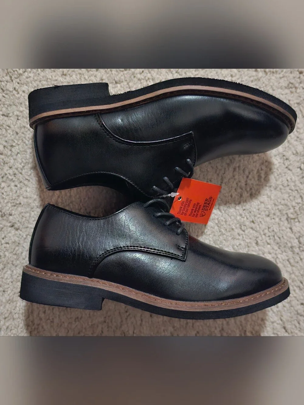 Deer Stags Boy's Size 13M Kids Black Lace-Up Dress Shoes NWT